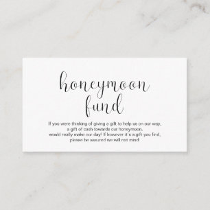 Hochzeitsfond, Minimal, Schwarzer Schriftart, Begleitkarte