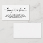 Hochzeitsfond, Modernes, elegantes Drehbuch Begleitkarte (Vorne/Hinten)