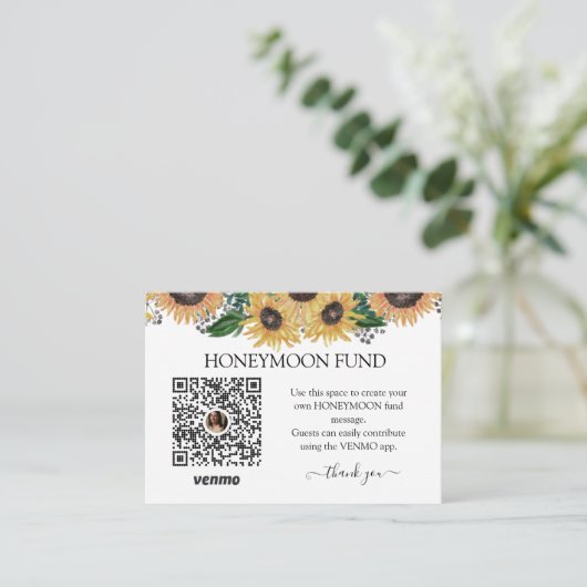 Hochzeitsfonds für Sonnenblumen Begleitkarte (Stehend Vorderseite)
