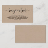 Hochzeitsfonds und Wunsch, rustikale Kraft Begleitkarte (Vorne/Hinten)