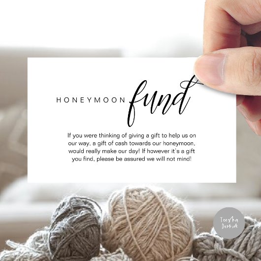 Hochzeitsfonds, Wunsch, Bargeld, Moderne Klasse Begleitkarte