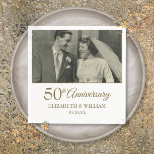 Hochzeitsfoto 50. Hochzeitstag Golden Serviette