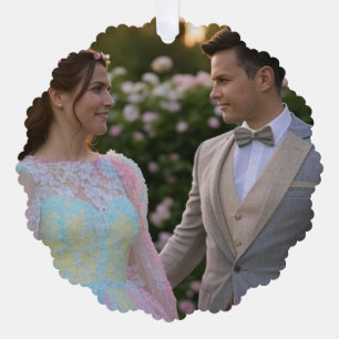 Hochzeitsfoto anpassen und personalisieren ornament karte