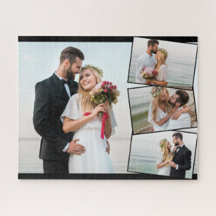 Hochzeitsfoto-Collage mit Zickzack-Bildmontage Puzzle