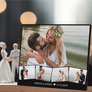 Hochzeitsfoto-Collage mit Zickzack-Fotostreifen Fotoplatte