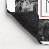 Hochzeitsfoto Collage Monogram Black & White Mousepad (Ecke)