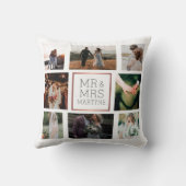 Hochzeitsfoto Collage Mr. & Mrs. Keepake Kissen (Rückseite)