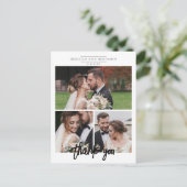 Hochzeitsfoto-Collage-Skript Danke Postkarte (Stehend Vorderseite)