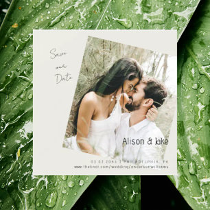 Hochzeitsfoto Creme Unsere Hochzeit Quadrat Magneteinladung
