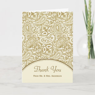 Hochzeitsfoto Danke Luxus Gold Elfenbein Paisley