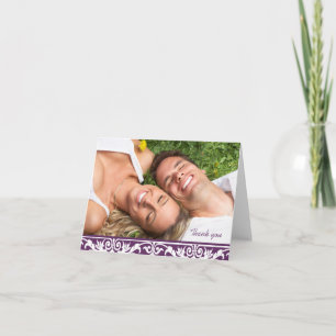 Hochzeitsfoto Danke -Pflaumenfarben & Weiß