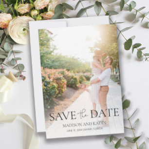 Hochzeitsfoto Elegantes Skript Termin merken Save The Date