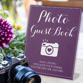 Hochzeitsfoto-Gästebuch-Tisch-Podest-Schild Sockelschild