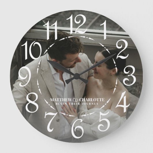Hochzeitsfoto Große Wanduhr (Vorderseite)