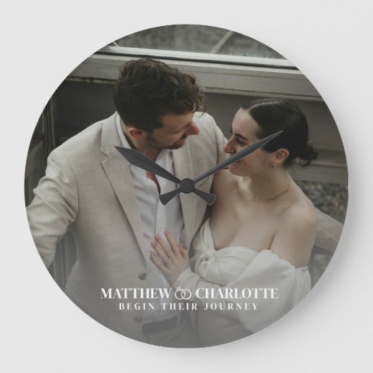 Hochzeitsfoto Große Wanduhr (Vorderseite)