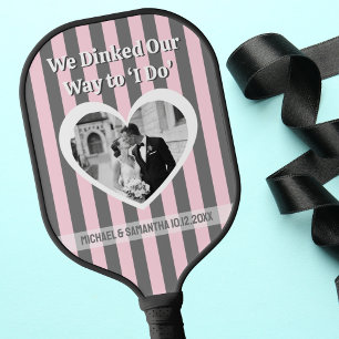 Hochzeitsfoto Herz Dinked unseren Weg zu I Do Stre Pickleball Schläger