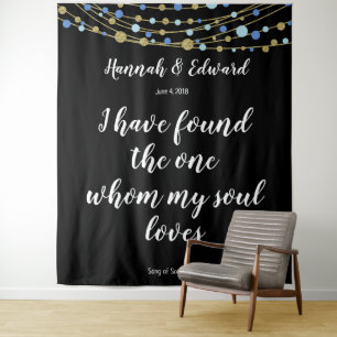 Hochzeitsfoto-Hintergrundbanner Lied der Salomon Wandteppich