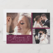 Hochzeitsfoto mit Cranberry-Motiven und Erinnerung Dankeskarte (Vorderseite)