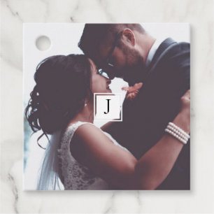 Hochzeitsfoto-Monogramm-Dankeschön-Hochzeit Geschenkanhänger