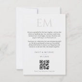 Hochzeitsfoto-Monogramm-QR-Code-Dankeschön Dankeskarte (Rückseite)