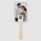 Hochzeitsfoto-QR-Code personalisiert minimalistisc Fächer (Rückseite)
