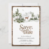Hochzeitsfoto Reh im Bergwald Save The Date (Vorderseite)