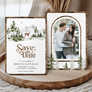 Hochzeitsfoto Reh im Bergwald Save The Date