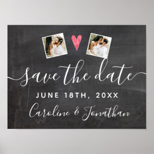 Hochzeitsfoto-Requisite Schiefertafel Save-the-Dat Poster