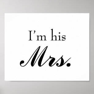 Hochzeitsfoto-Requisite Schild "Ich bin seine Mrs"
