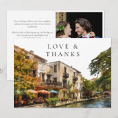 Hochzeitsfoto San Antonio Texas Dankeskarte (Vorne/Hinten)