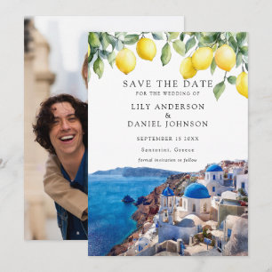 Hochzeitsfoto Santorin Griechenland Lemone Save The Date