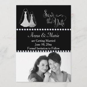 Hochzeitsfoto Schwule Hochzeit Save the Date Silbe Einladung