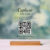 Hochzeitsfoto-Sharing mit QR-Code Acrylschild (Neutral)