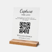 Hochzeitsfoto-Sharing mit QR-Code Acrylschild (Winkel)