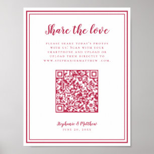 Hochzeitsfoto Teilen Sie die Liebe QR Scan Code Ma Poster