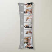 Hochzeitsfotocollage 7 Picture Gray White VERHEIRA Seitenschläferkissen (Vorderseite Vertikal)