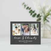 HochzeitsfotoCollage | Liebe von Kohle und Danke Postkarte (Stehend Vorderseite)