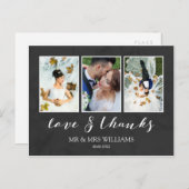 HochzeitsfotoCollage | Liebe von Kohle und Danke Postkarte (Vorne/Hinten)