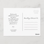 HochzeitsfotoCollage | Liebe von Kohle und Danke Postkarte (Rückseite)