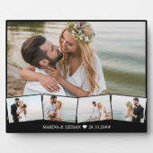 Hochzeitsfotocollage mit Zigzag-Bilderstreifen Fotoplatte (Vorderseite)