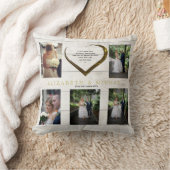 Hochzeitsfotocollage Rustic Simple Heart Quote Kissen (Decke)