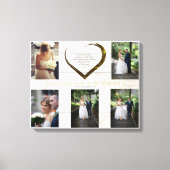 Hochzeitsfotocollage Rustic Simple Heart Quote Leinwanddruck (Vorderseite)