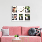 Hochzeitsfotocollage Rustic Simple Heart Quote Leinwanddruck (Insitu (Wohnzimmer))