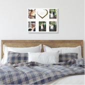 Hochzeitsfotocollage Rustic Simple Heart Quote Leinwanddruck (Insitu (Schlafzimmer))