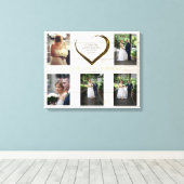 Hochzeitsfotocollage Rustic Simple Heart Quote Leinwanddruck (Insitu (Holzboden))