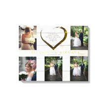 Hochzeitsfotocollage Rustic Simple Heart Quote
