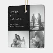 HochzeitsfotoCollage | Schwarzes Weihnachtsfest Keramikornament (Links)