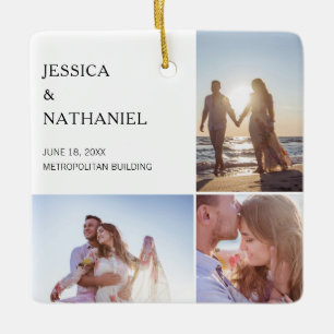 HochzeitsfotoCollage   Weißwein Keramikornament