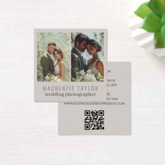 Hochzeitsfotograf 2 Foto Personalisierter QR-Code (Schreibtisch)
