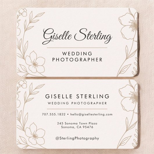 Hochzeitsfotograf Blumen Visitenkarte